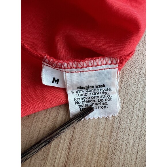 Women's Vintage Blouse & Circle Skirt Set & Belt, Red Lace Mixed Prints Size M - Picture 9 of 16